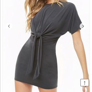 NEVER WORN NWT! Forever 21 Grey Tie-Front Dress